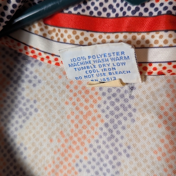 Vintage 1970s polyester short sleeve button down small 40 - Picture 4 of 11